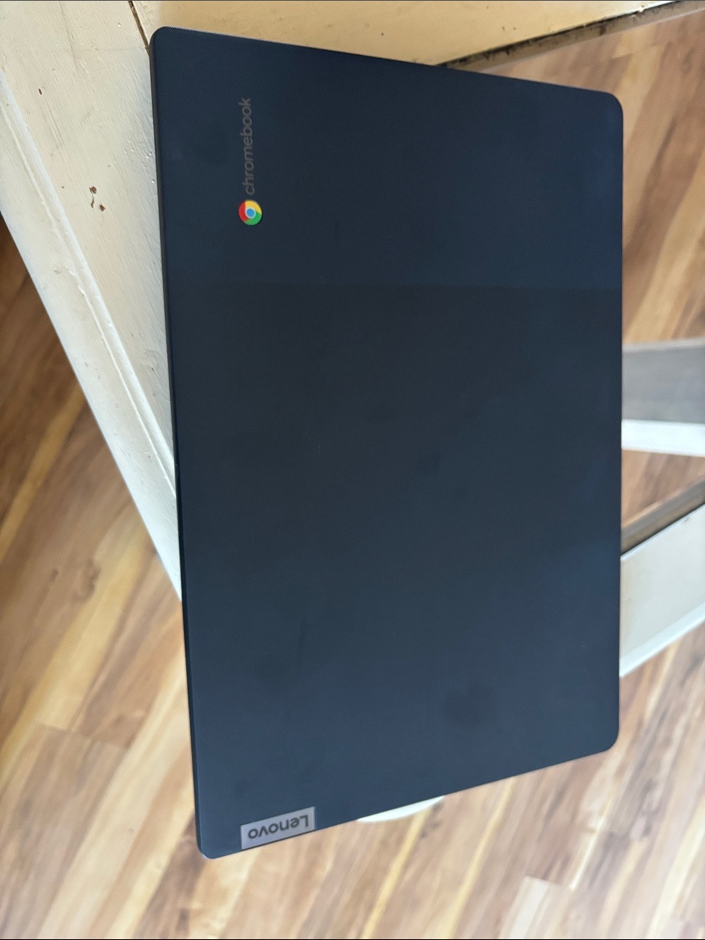 Lenovo Black Chromebook Laptop with Chrome Logo